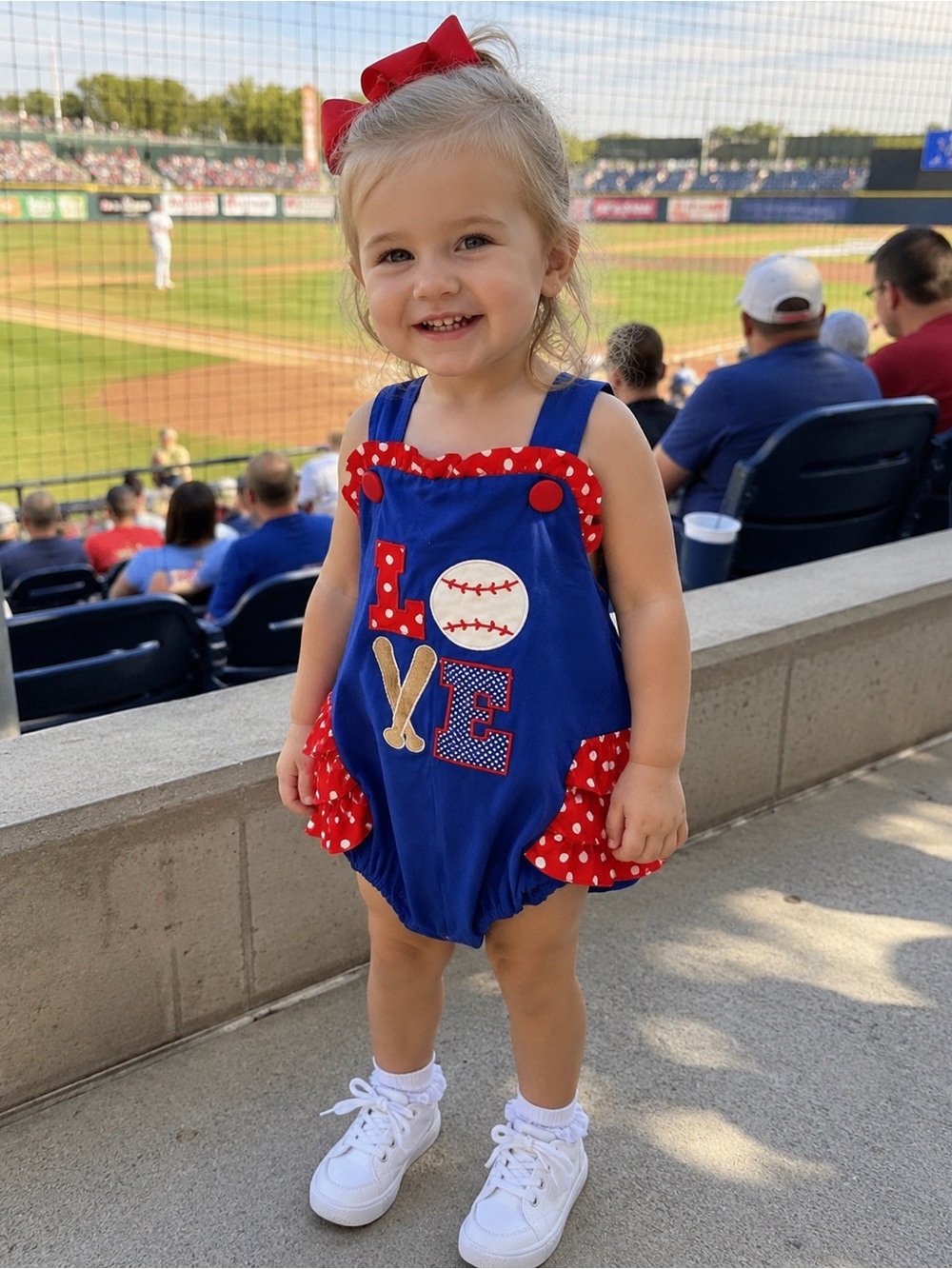 Blue Baseball Appliqué Baby One-Piece Bodysuit